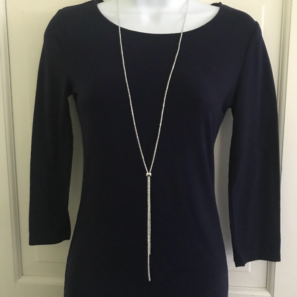 Silver diamond necklace NWT